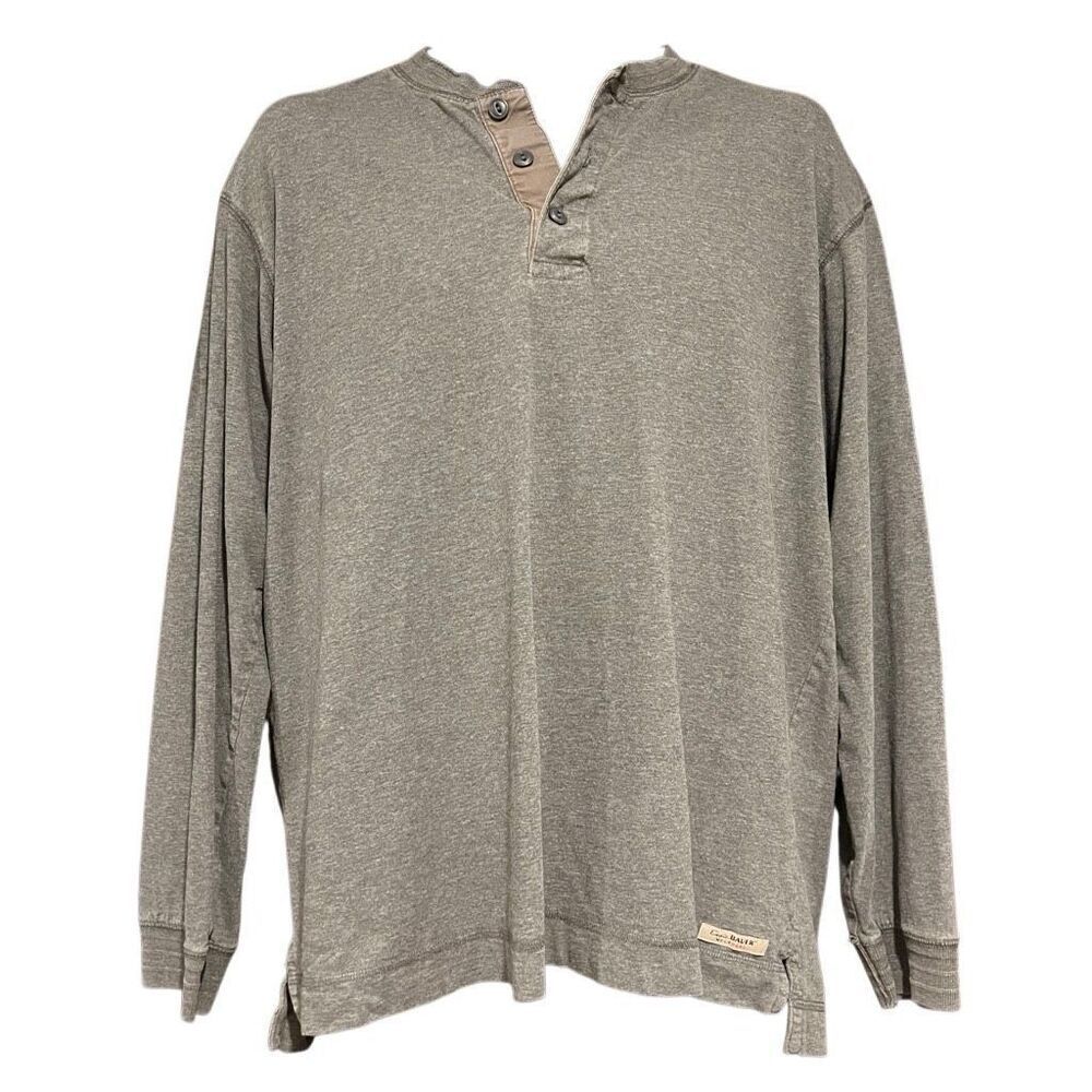 Eddie Bauer Gray Long Sleeve Henley Shirt Men’s Medium